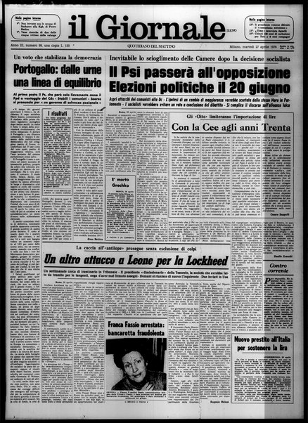 Il giornale nuovo : quotidiano del mattino